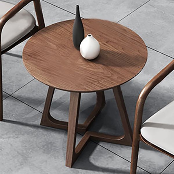 25.6" Tall Scandinavian Sofa Side Accent Table Wooden Round Side End Table