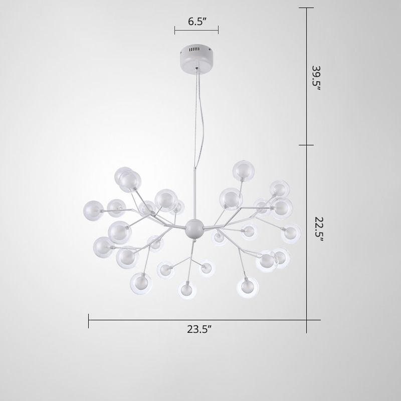 Minimalist Molecule Chandelier Double Glass Living Room Suspension Lighting Fixture