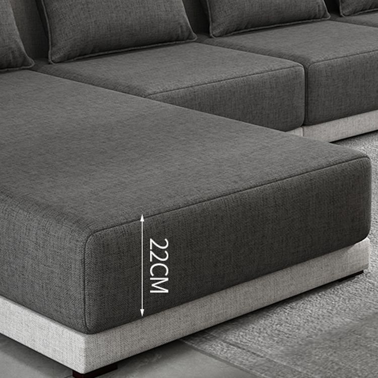 Divano cuscini rimovibili al dorso contemporaneo con chaise reversibile per soggiorno