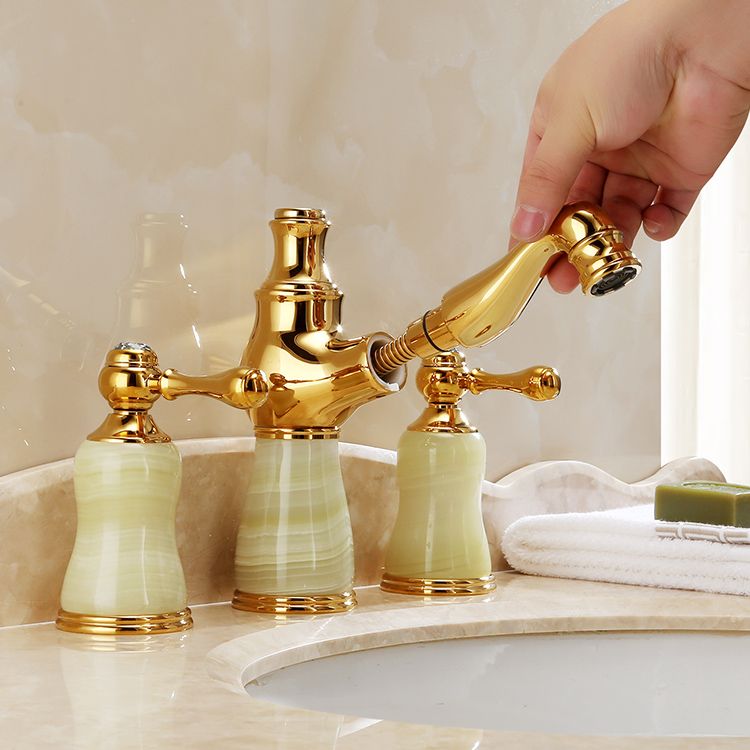 Traditional Wide Spread Bathroom Faucet Elegant Lavatory Faucet