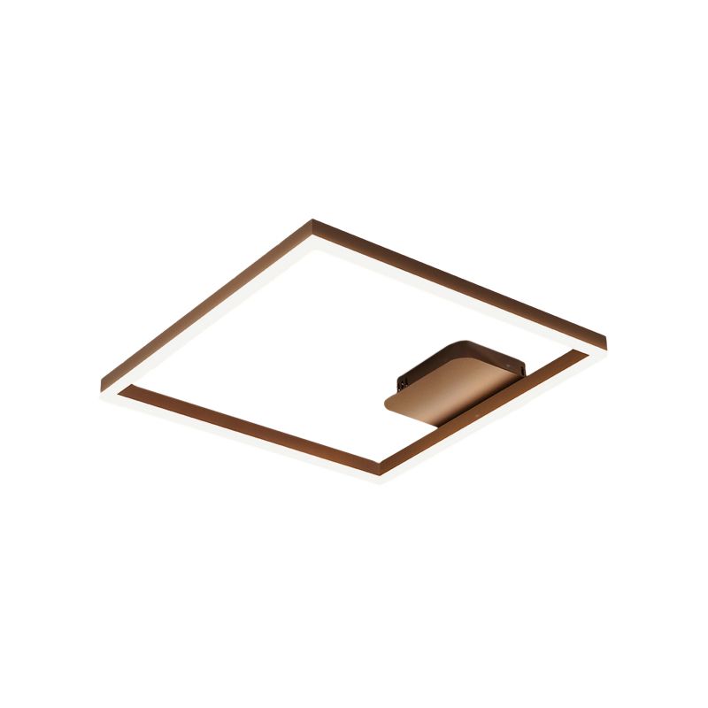 Modern Rectangular Acrylic Semi Flush Light LED 1/2/3 Lights Brown Ceiling Mounted Fixture in Warm/White/Natural Light, 16"/23"/29" Wide