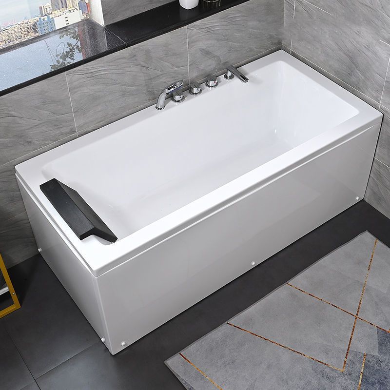 Freestanding Acrylic Bathtub Modern Stand Alone Soaking Tub with  Pop-up Drain