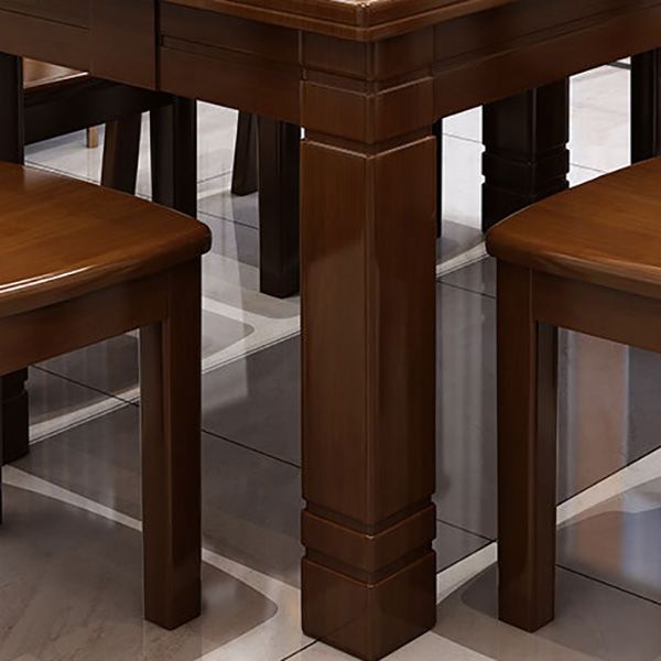 Solid Wood Dining Table 4 Legs Dining Room Table for Kitchen