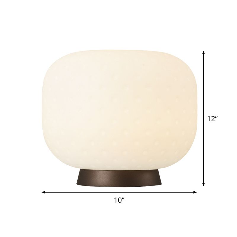 1 Kopf Wohnzimmertisch Beleuchtung Modernismus weiße Nachtlampe mit Drum Acrylschatten