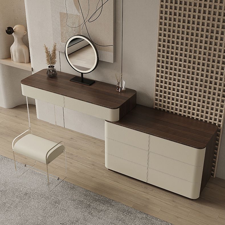Contemporary Wood Makeup Vanity Table Dresser With Storage 8 Drawers for Bedroom