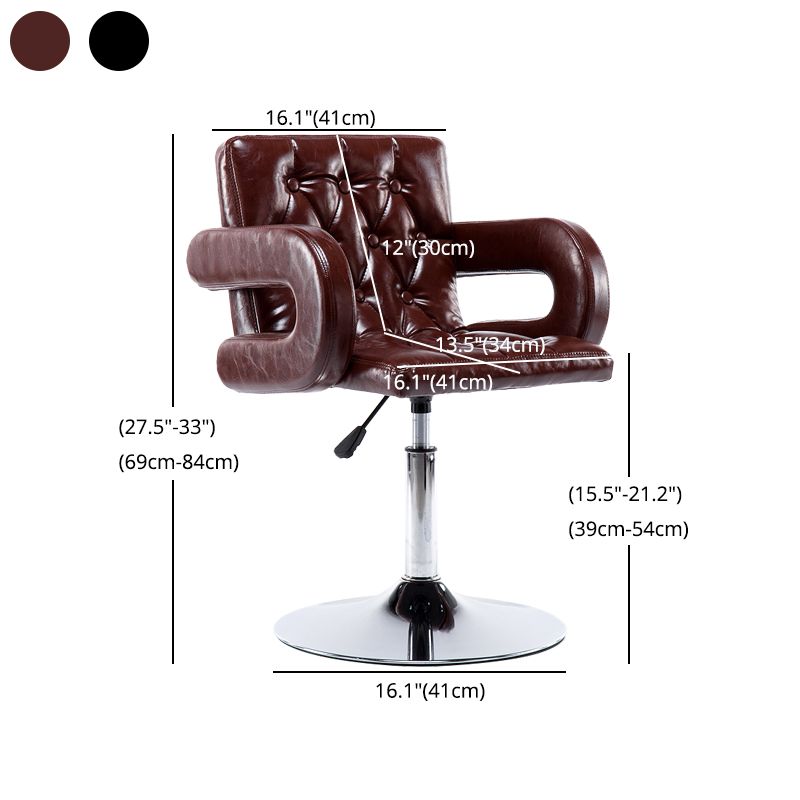 Modern Armed PU Upholstery Bar Stool Adjustable Swivel Backrest Counter Chair