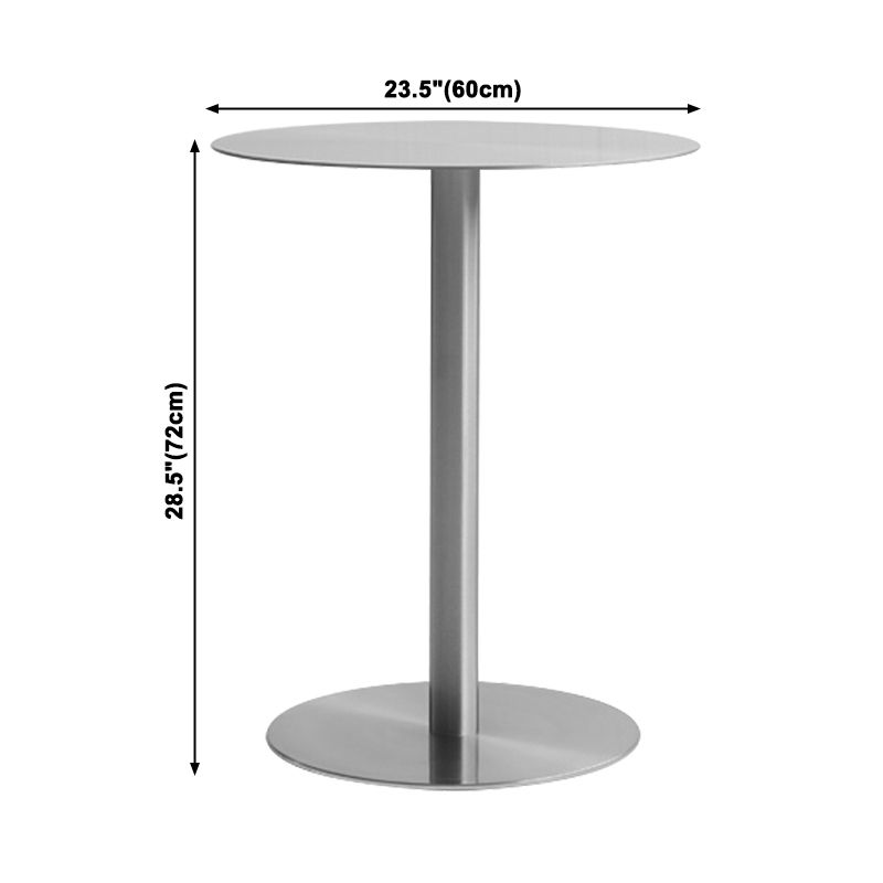 Industrial Dining Table Stainless Steel Table with Pedestal Base for Dining Room