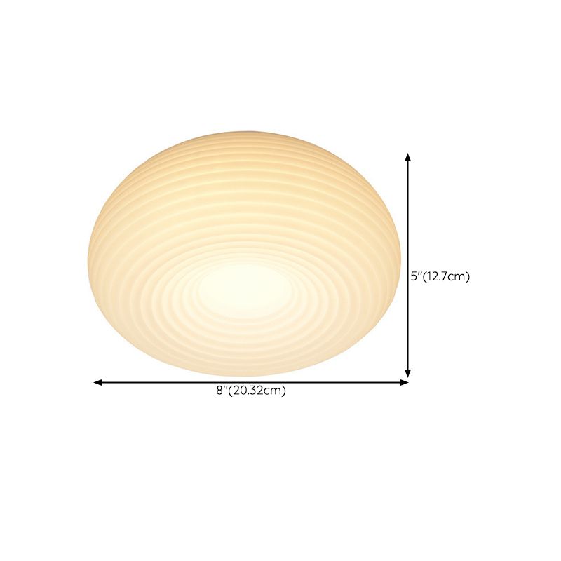 White Shaded Ceiling Light LED Contemporary Flush Mount Lighting for Home
