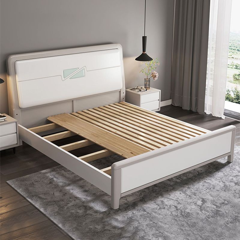 Contemporary Wood Standard Bed with Rectangular Panel Headboard