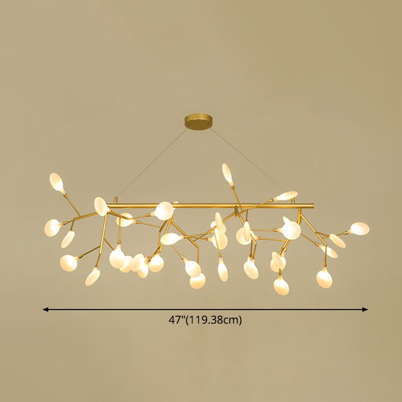 Island Lighting Contemporary Branch Metal Pendant with Round Canopy for Bedroom