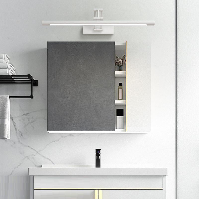 Single Modernism White Bathroom Vanity Light LED Bath Bar for Bedroom