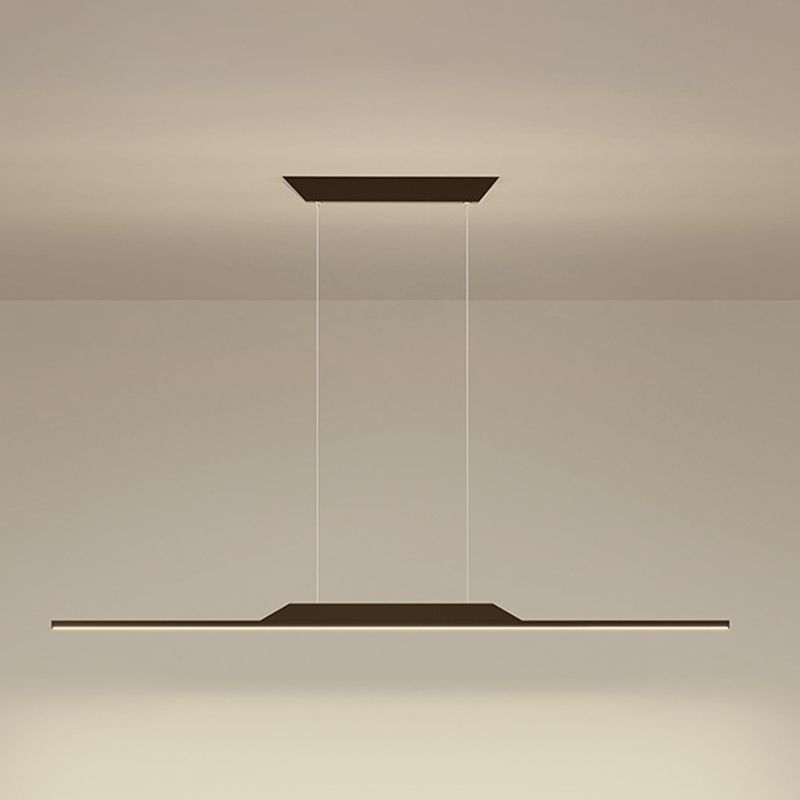 Modern Metal Island Light Straight LED Island Pendant for Dining Room