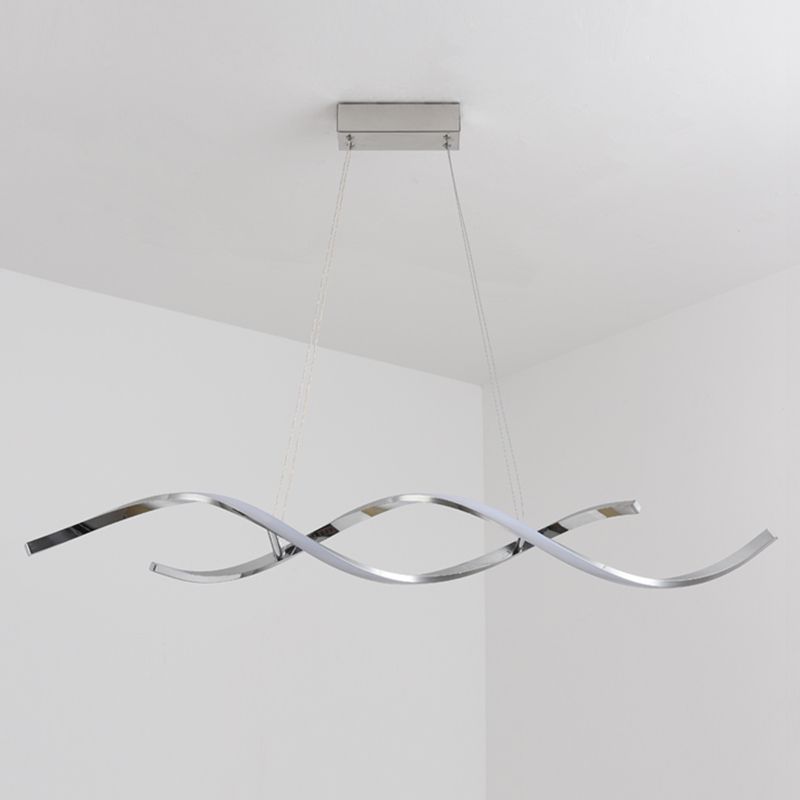 Metal Hanging Pendant Lights Contemporary Linear Hanging Lamps for Dining Room