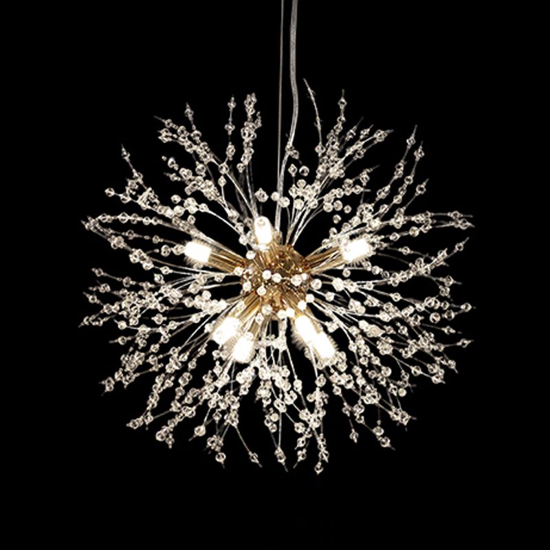 Glowworm Chandelier Light Fixtures Modern Multi-Head Hanging Pendant Lamps for Living Room
