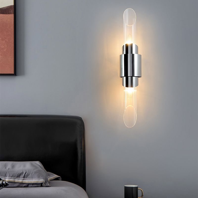 Minimalismo de vidrio biselado Minimalismo Luz de Luz Moderna Moderna de acero inoxidable Lámpara de montaje en pared LED de acero inoxidable