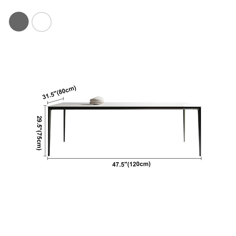 Modern Style Sintered Stone Table 4 Legs Aviation Aluminum Base Rectangle Table for Home