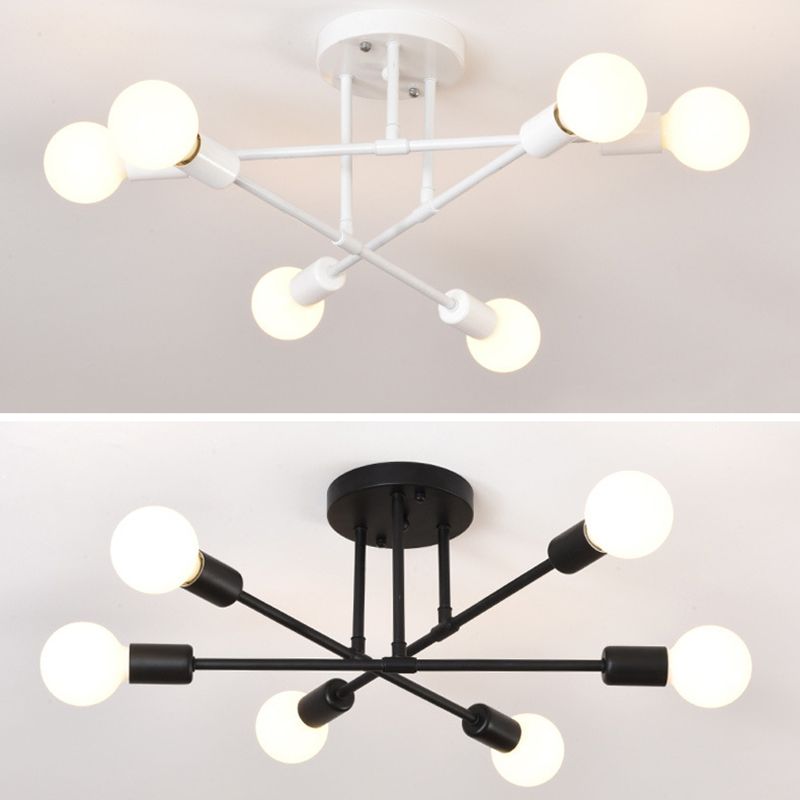 Sputnik Semi Flush Light Fixture Minimalist Style Metal Semi Flush Mount Ceiling Fixture