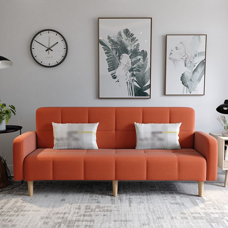 Transitional modern moderno sciolto di divano a braccio quadrato di lino con scorrimento