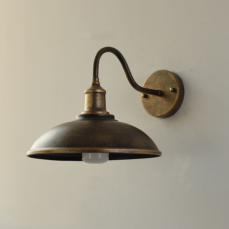 1 Light Metal Wall Mounted Light Fixture Antique Dome Wall Hanging Lights for Hall And Foyer