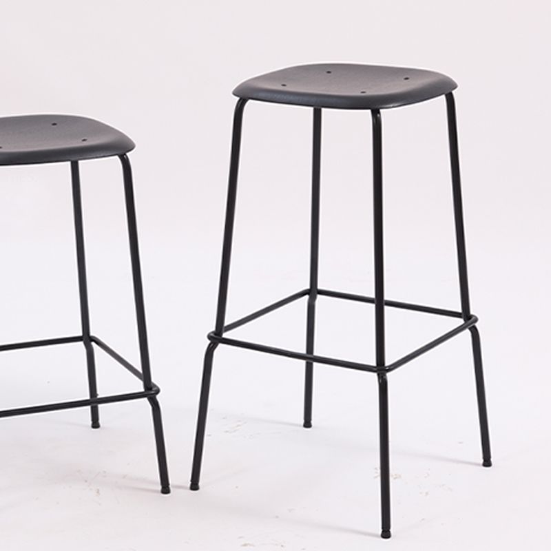 Solid Wood Counter & Bar Stools Modern Indoor Stools with Metal Base
