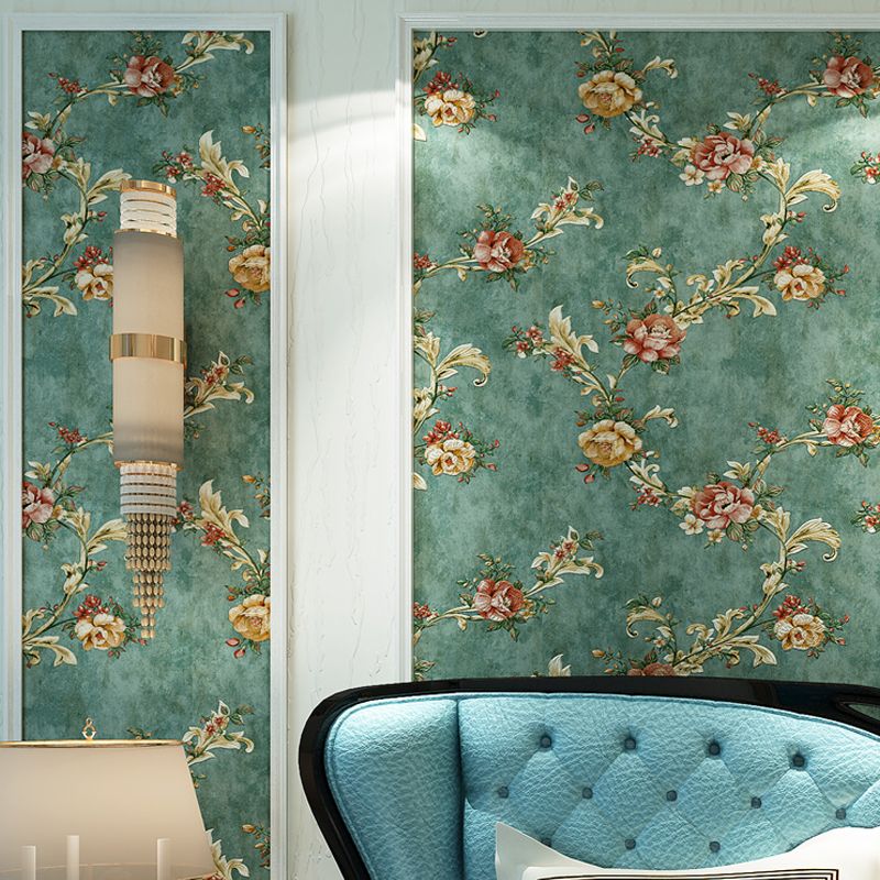 Pastelkleur rustiek behangrol 33' L x 20,5" W pioenroos en tak wanddecoratie voor thuis