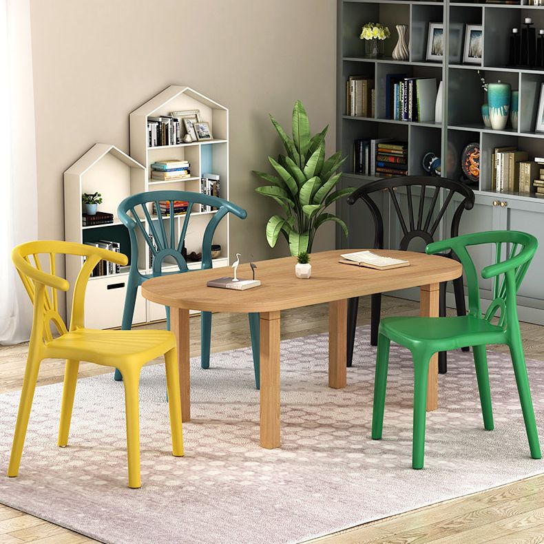 Silla sin brazos de Wishbone del comedor de la silla lateral del plástico contemporáneo