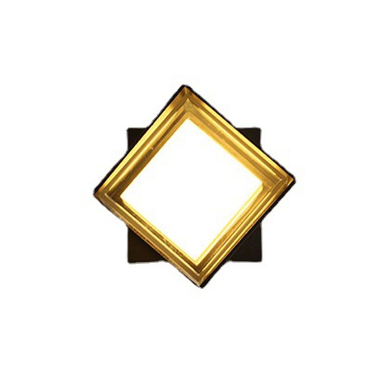 Lámpara de pared LED rotativa cuadrada con sombra acrílica transparente al aire libre de iluminación impermeable al aire libre