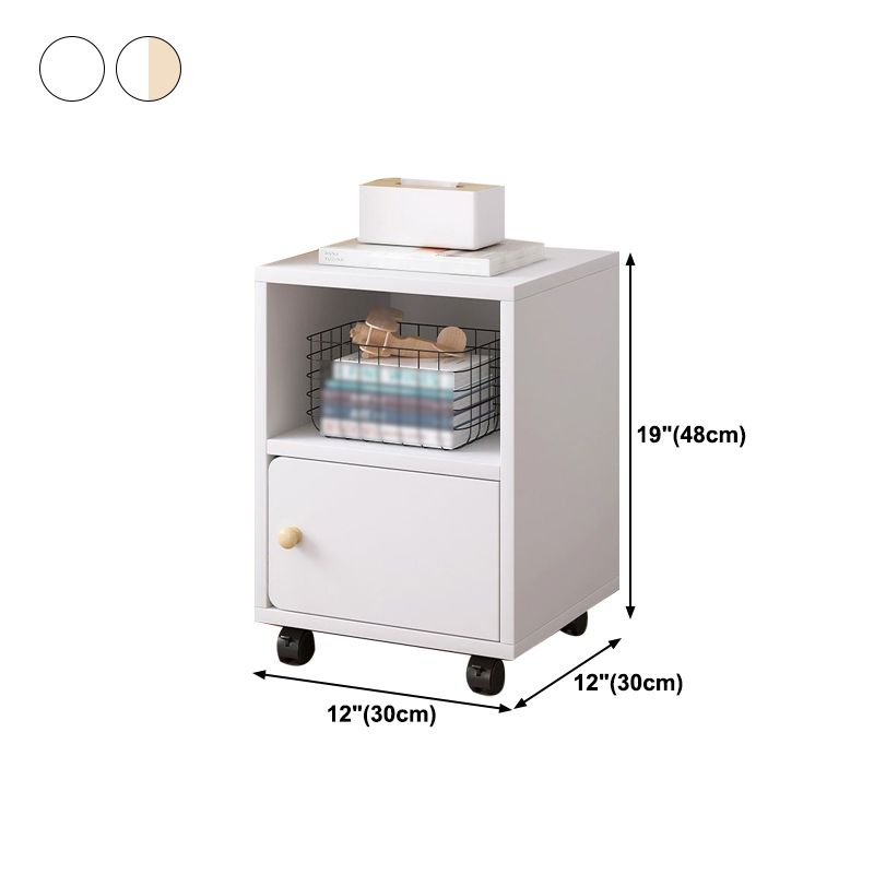 Scandinavian Bookcase Manufactured Wood Standard Bookshelf with Caster Wheels