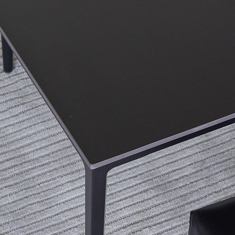 Black Dining Table Set with Solid Back Chairs 1/4/5 Pieces Metal Dinette Set