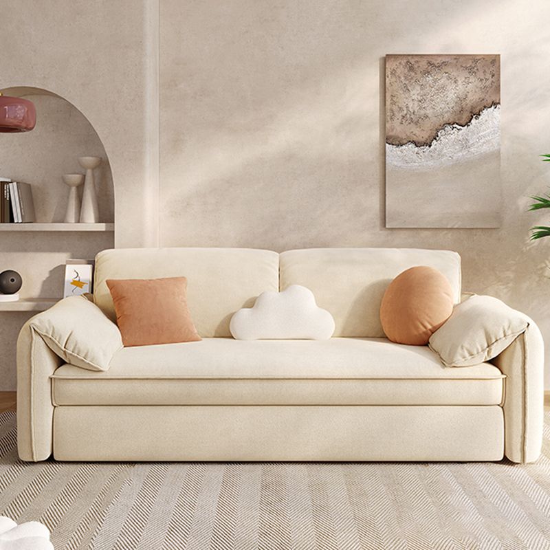 35" Wide Scandinavian Sleeper Sofa Futon Foldable White Sleeper Sofa