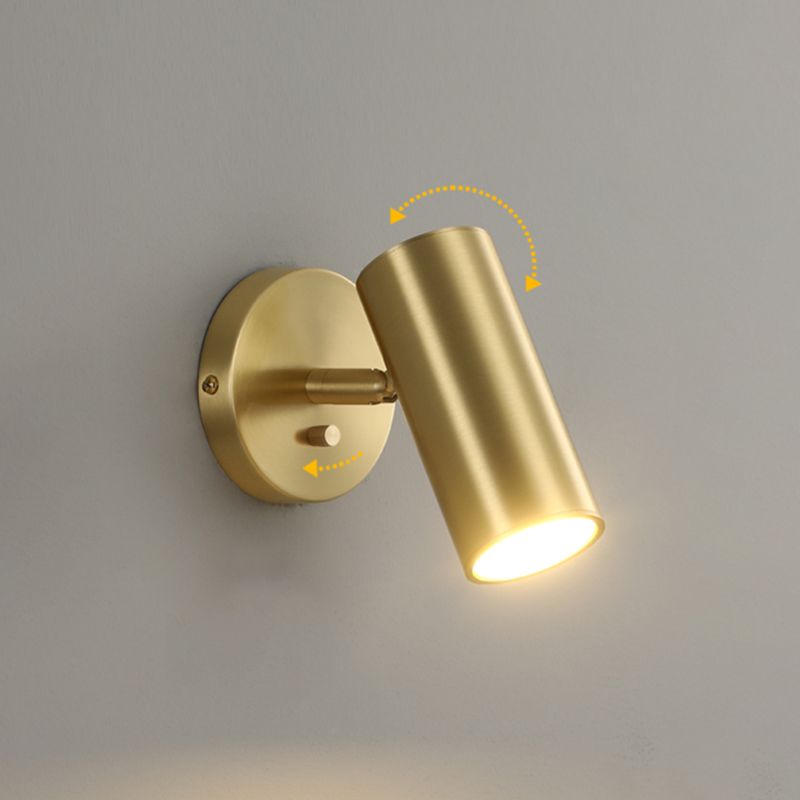 Half Cylinder Shade Metal Wall Sconce Modern Style 1 Light Wall Mount Lighting in Gold