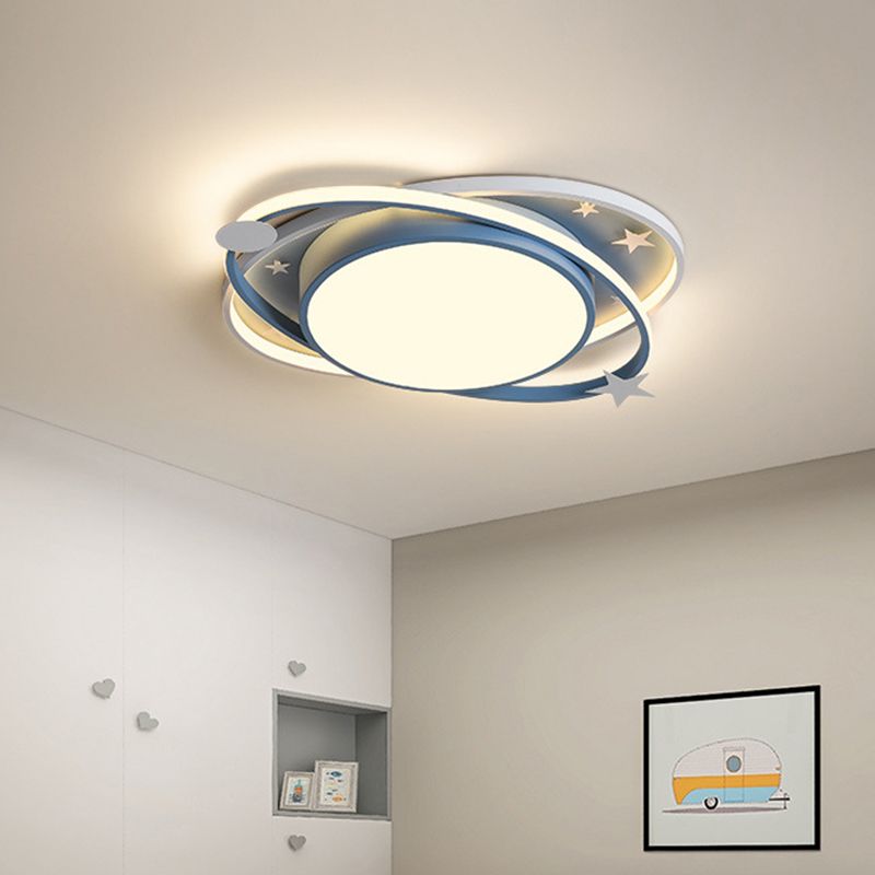 Dessin animé planète encastré plafonnier acrylique chambre d'enfant LED plafonnier