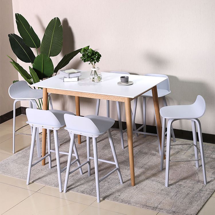 Modern Low Back Barstool Wooden Counter Bar Stool with Wood Legs