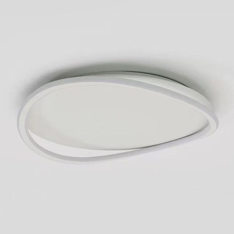 Minimalism LED Flush Mount White Metal Ceiling Light Fixture for Bedroom
