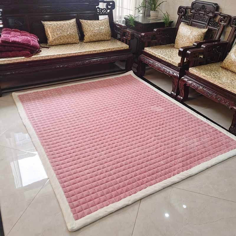 Tapis de chambre à coucher rose Couleur de couleur Polyester Rapier
