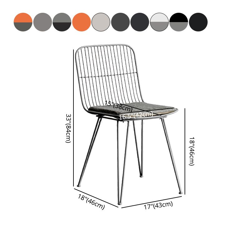 Silla lateral de comedor con respaldo abierto de diseño contemporáneo, sillas laterales de comedor sin brazos