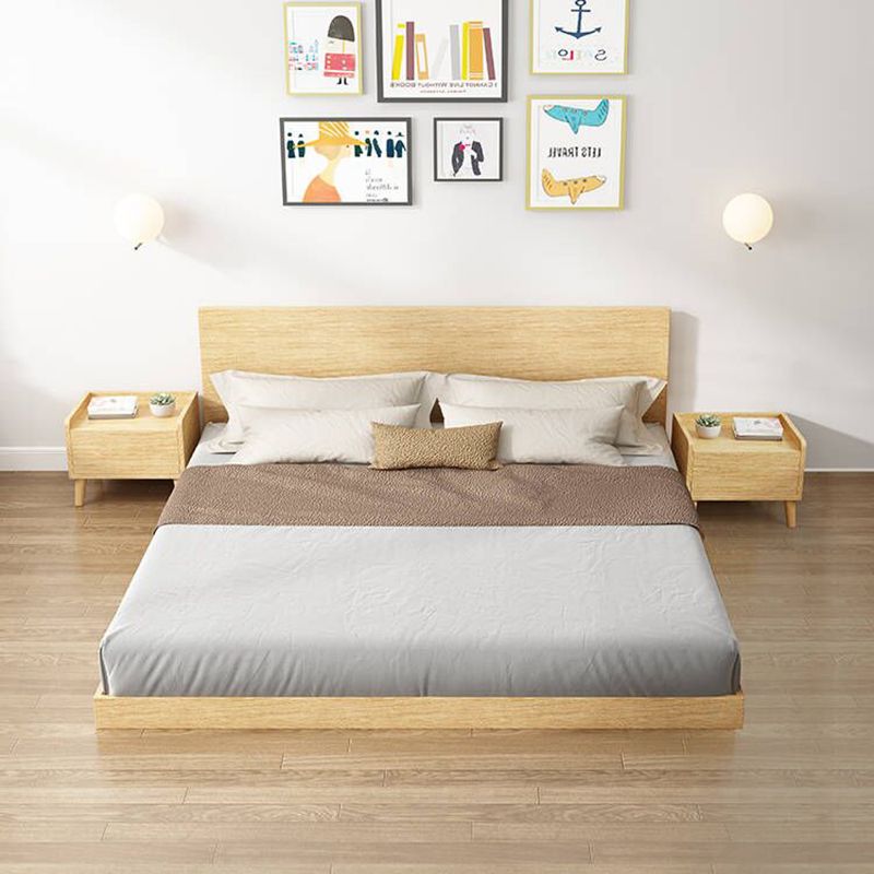 Solid Wood Platform Bed Mid-Century Modern Platform Bed Frame Mattress Included