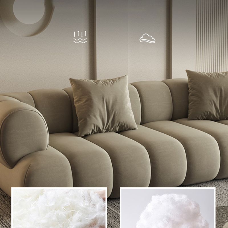 26.37" H Contemporary Green Tuxedo Arm Sewn Pillow Back Sofa