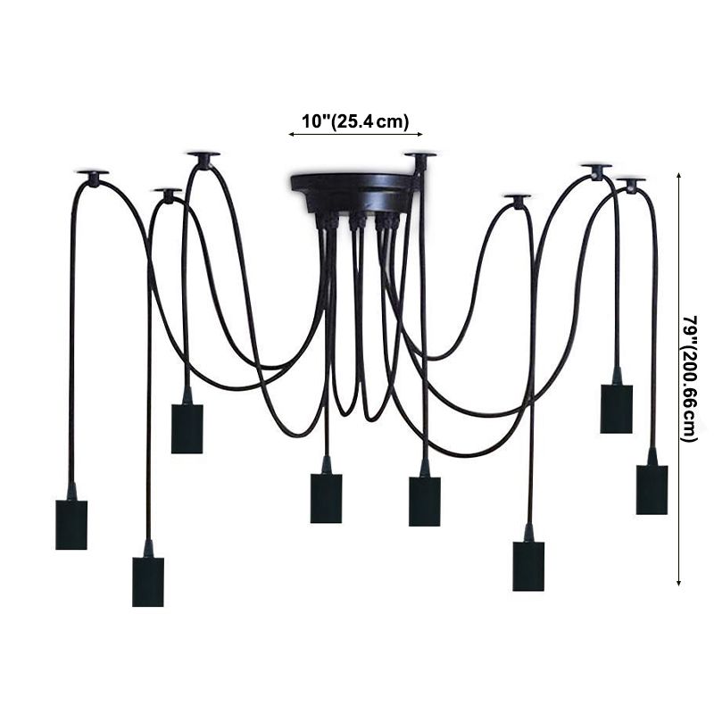 Luce a ciondolo a ciondolo a più luci in stile industriale in lampadina di bulbo per ristorante