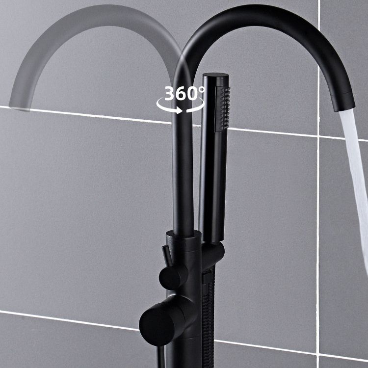 Floor Mounted Freestanding Tub Filler Metal Freestanding Tub Filler Trim with Spray Gun