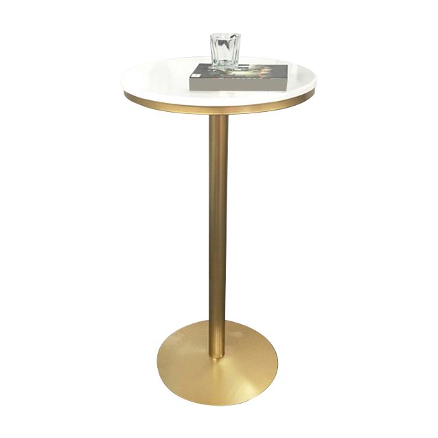 Glam Style Pub Table Round Pedestal Bar Table for Indoor Use