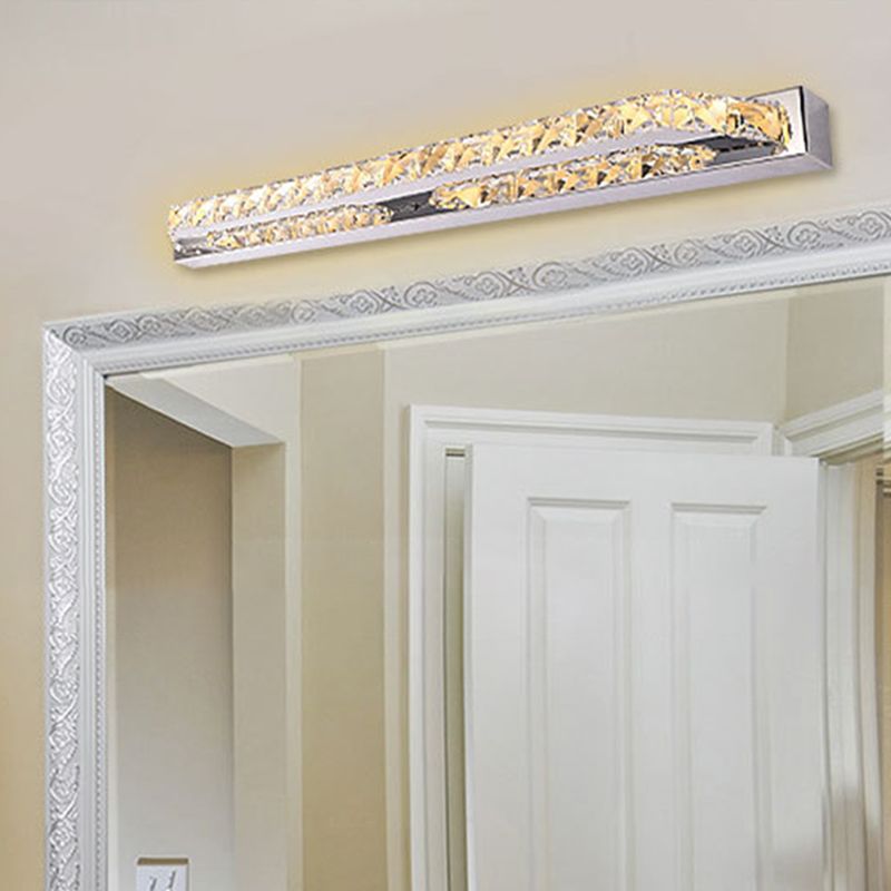 Fashion Rectangular Mirror Cabinet Vanity Light LED Crystal Wall Mounted Vanity Lights