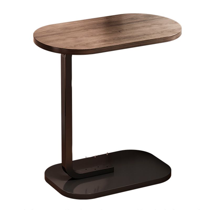11" Wide Contemporary Corner Table Wood Oval Accent Side Table