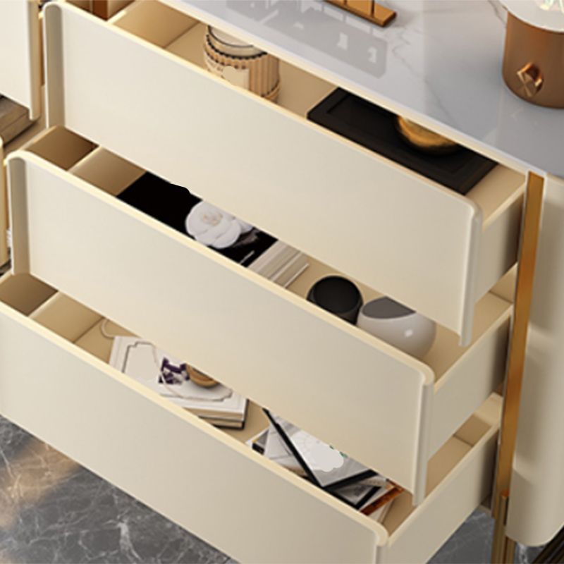 Stone Storage Chest Dresser Classic Glam Dresser with Drawers