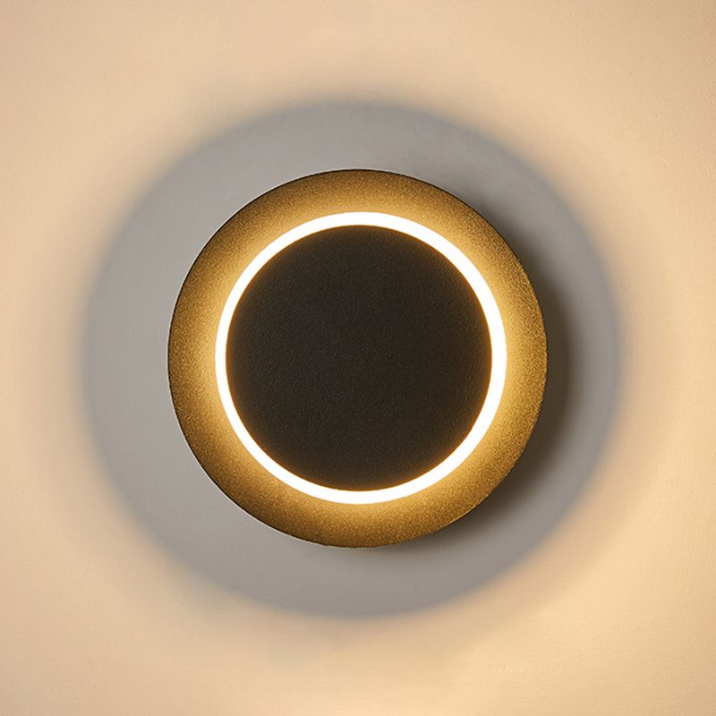 Modern Style Circle Shape Wall Sconce Metal 1 Light Wall Lighting for Bedroom
