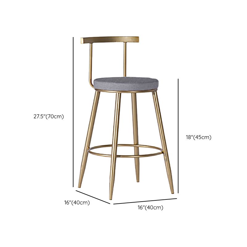 Faux Leather Dining Stools Low Back Bar Stools with Metal Base