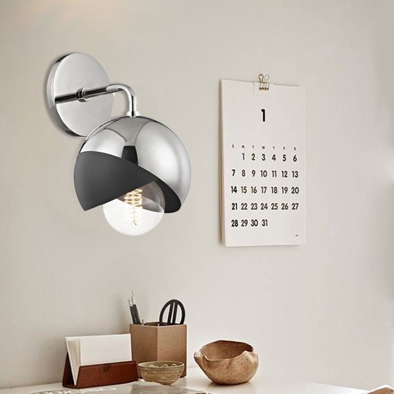 Chrom/Gold/Roségold Globe Offene Bodenwand Lampe Moderne Metall 1 Lichtwandmontierte Beleuchtung