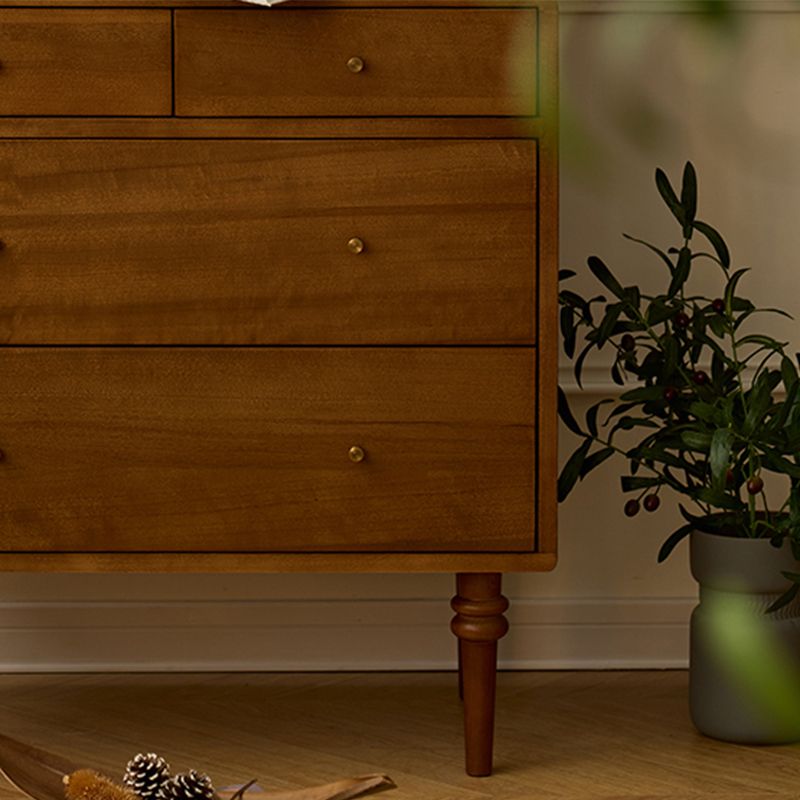 45.3" Tall Wood 1 - Door Accent Cabinet, 4 - Drawer Storage Cabinet Brown