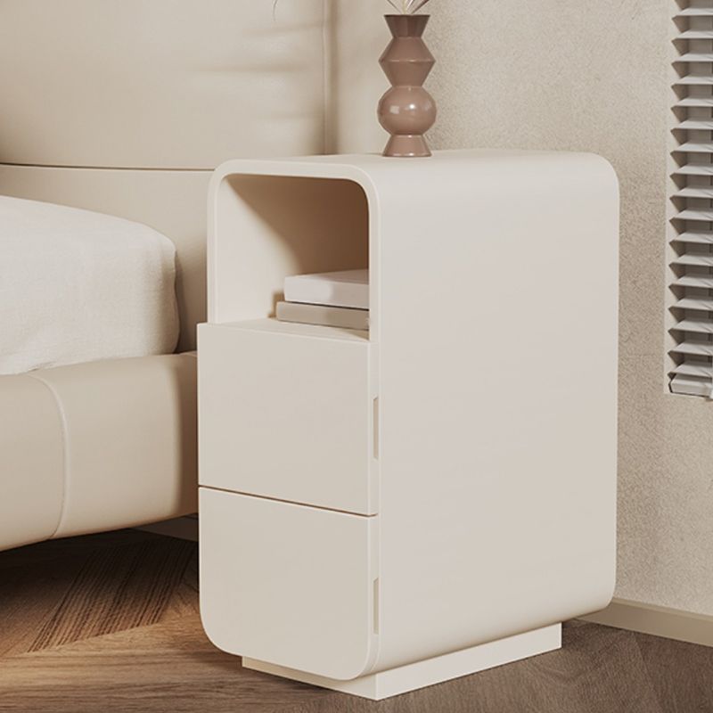 Faux Wood Bedside Cabinet Contemporary Bed Nightstand with 2 Drawers