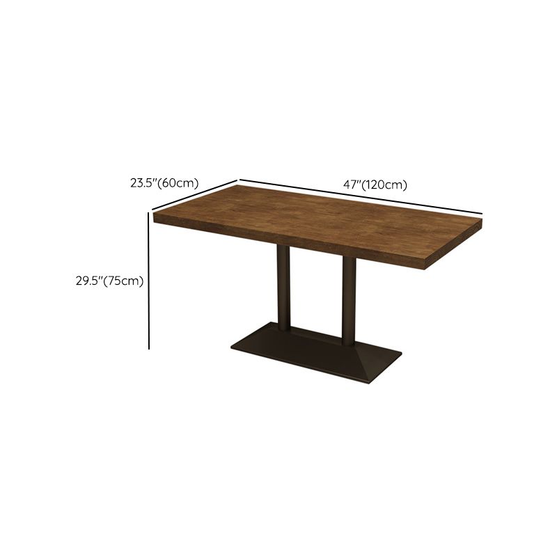 Industrial 1/2/5 Pieces Furniture Solid Wood Rectangle Dining Room Furniture Set in Brown